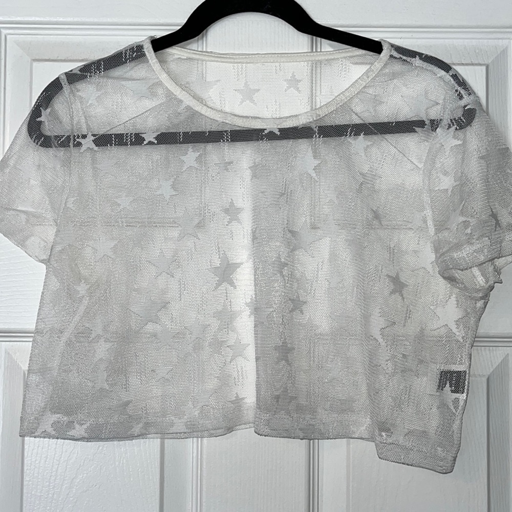 Sheer star crop top
